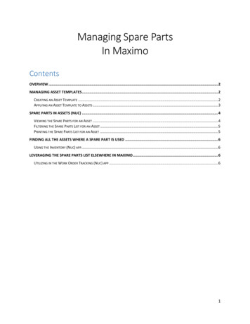 Managing Spare Parts In Maximo - IPSC