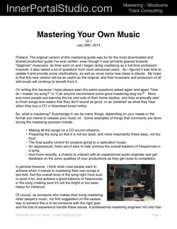 Mastering Your Own Music - Innerportalstudio 