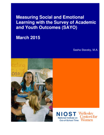 Measuring Social And Emotional Learning With The Survey Of Academic And .