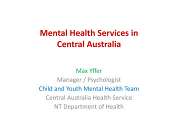 Mental Health Services In Central Australia - NTCOSS