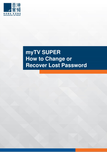 MyTV SUPER How To Change Or Recover Lost Password - HKBN