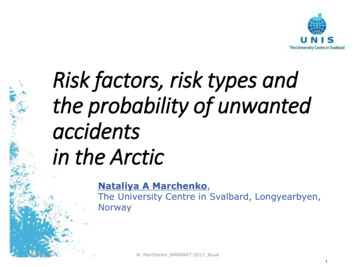 Risk Factors, Risk Types And The Probability Of . - Nord Universitet