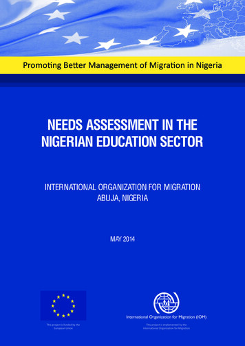 Needs Assessment In The Nigerian Education Sector