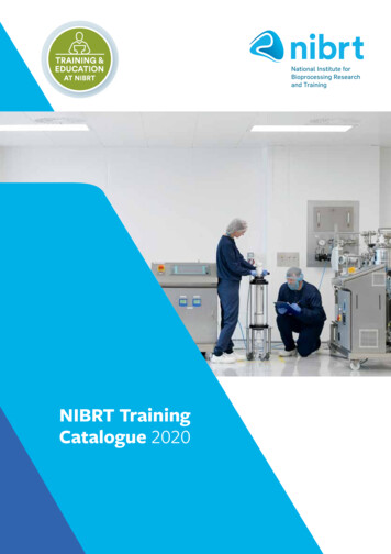 NIBRT Training Catalogue 2020