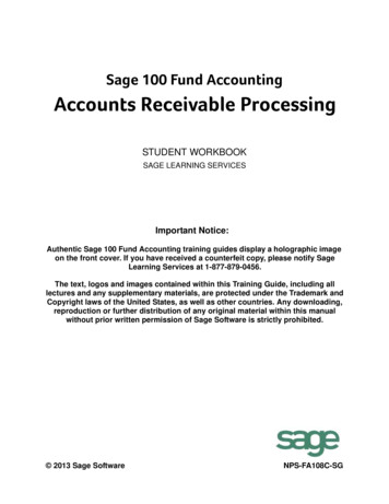 Sage 100 Fund Accounting Accounts Receivable Processing