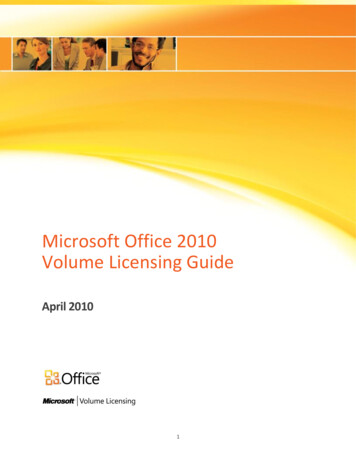 Microsoft Office 2010 Volume Licensing Guide