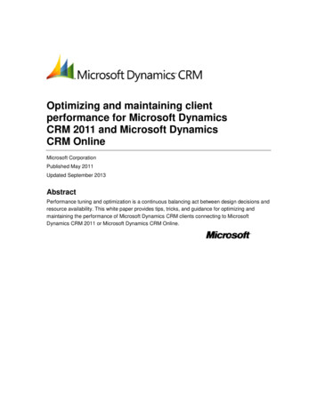 Optimizing And Maintaining Client Performance For Microsoft Dynamics .
