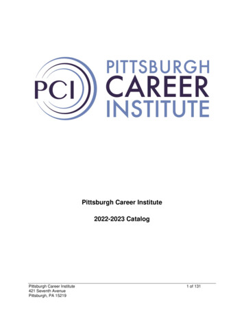 Pittsburgh Career Institute 2022-2023 Catalog