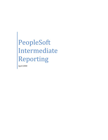 PeopleSoft Intermediate Reporting - Vanderbilt University