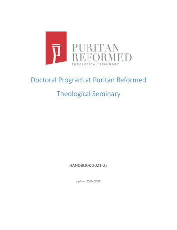 Doctoral Program At Puritan Reformed Theological Seminary