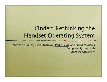 Phil Levis 4-14 Cinder - Stanford Computer Forum