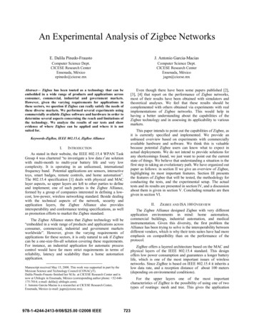 An Experimental Analysis Of Zigbee Networks