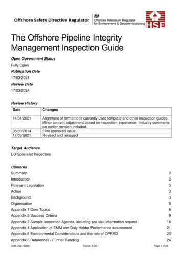 Offshore Pipelines Integrity Management Inspection Guide - HSE