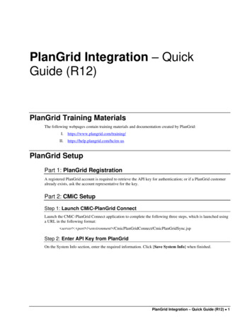 PlanGrid Integration Quick Guide (R12) - CMiC