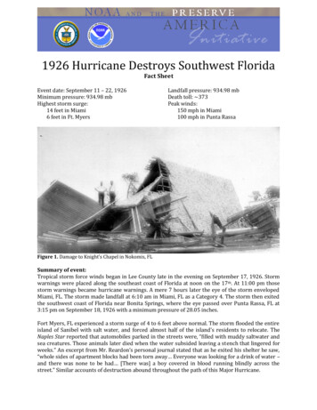 1926 Hurricane Destroys Southwest Florida - National Weather Service