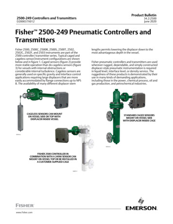 Fisher 2500‐249 Pneumatic Controllers And Transmitters - Emerson