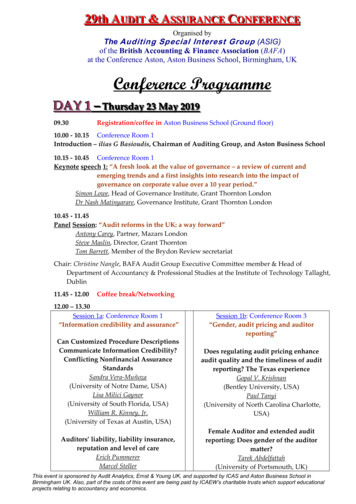 Programme Preliminary 4 - Aston University