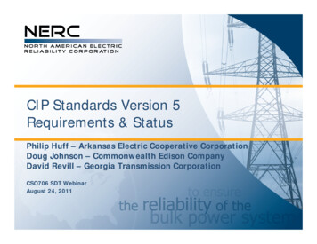 CIP StandardsCIP Standards Version 5Version 5 Requirements & Status - NERC