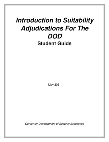 Introduction To Suitability Adjudications For The DOD - CDSE