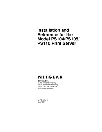 Installation And Reference For The Model PS104/PS105/PS110 Print Server