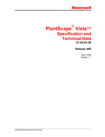 PlantScape Vista Specification And Tecnnical Data - Industronics