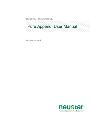 Pure Append: User Manual - Neustar