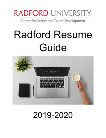 Radford Resume Guide - Radford University