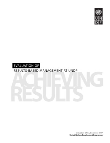 Achieving Results-based Management At Undp Results