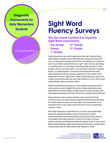 Diagnostic Early Elementary Sight Word Students Fluency Surveys
