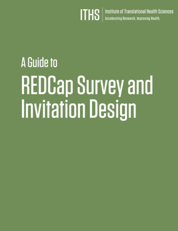 A Guide To REDCap Survey And Invitation Design - ITHS