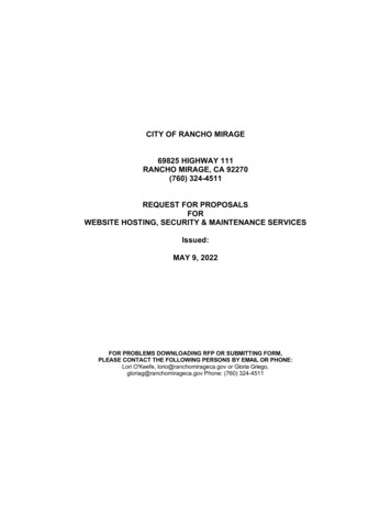 City Of Rancho Mirage Rancho Mirage, Ca 92270 (760) 324-4511 Request .