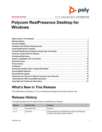 Polycom RealPresence Desktop For Windows, 3.11 - Plantronics