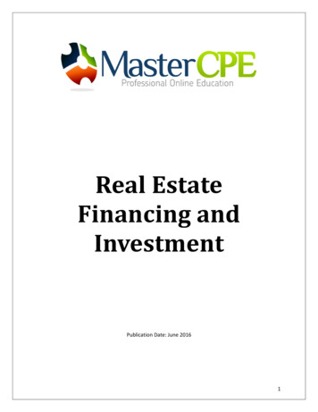 Real Estate Financing And Investing