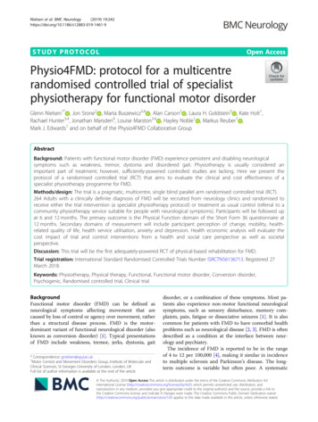 Physio4FMD: Protocol For A Multicentre Randomised Controlled Trial Of .