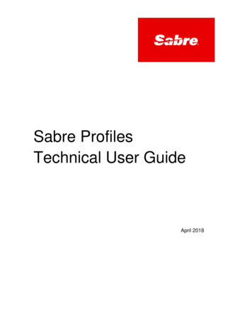Sabre Profiles Technical User Guide
