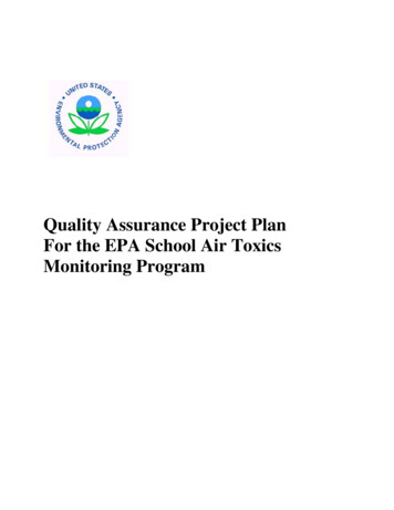 Quality Assurance Project Plan For The EPA School Air Toxics Monitoring .