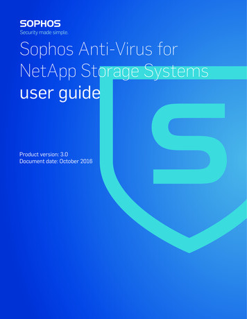 Sophos Anti-Virus For NetApp Storage Systems User Guide