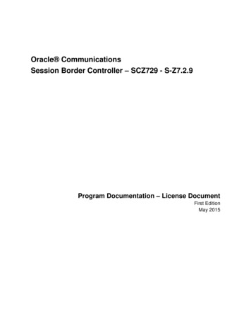 Oracle Communications Session Border Controller SCZ729 - S-Z7.2