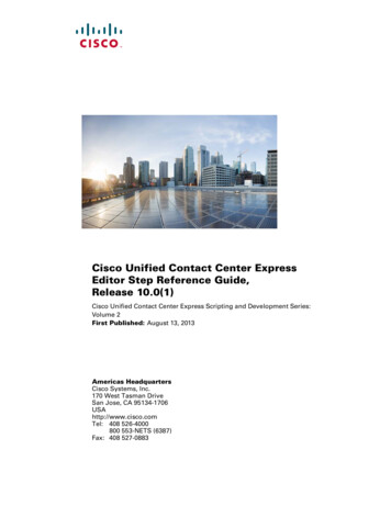 Cisco Unified Contact Center Express Editor Step Reference Guide .