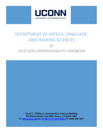 DEPARTMENT OF SPEECH, LANGUAGE, AND HEARING SCIENCES - Slhs.uconn.edu