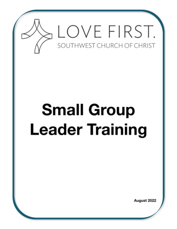 Small Group Leader Training - Southwest