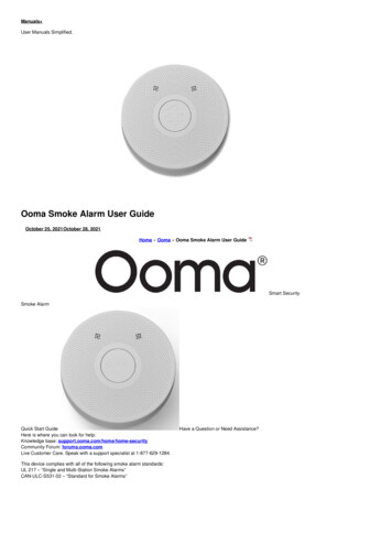 Ooma Smoke Alarm User Guide - Manuals 