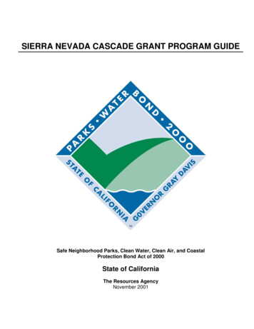Sierra Nevada Cascade Grant Program Guide