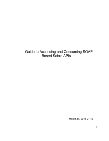 Guide To Accessing And Consuming SOAP- Based Sabre APIs