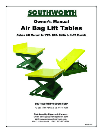 Southworth Pneumatic Lift Tables Manual - Ergonomic Partners
