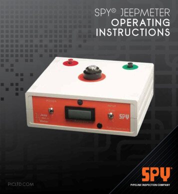 Spy Jeepmeter Operating Instructions - SPY Pipeline Inspection Company