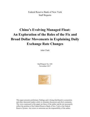China's Evolving Managed Float - Federal Reserve Bank Of New York