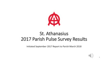 St. Athanasius 2017 Parish Pulse Survey Results