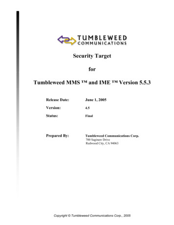 Security Target For Tumbleweed MMS And IME Version 5.5