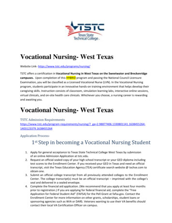 Vocational Nursing- West Texas - Tstc.edu